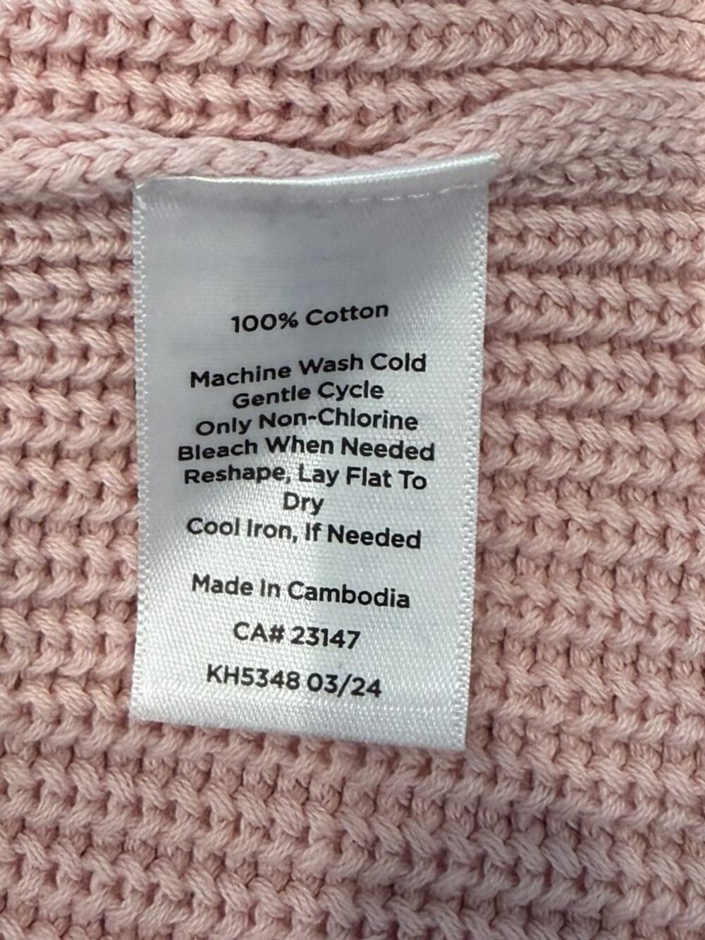 Talbots Pink Cotton Cardigan Sweater with Gold Buttons Size M - Picture 7 of 8